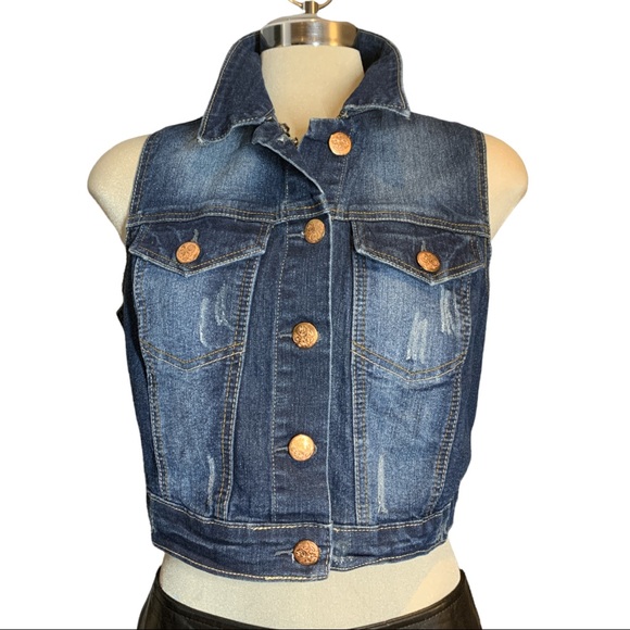 UK2LA Blue Jean Jacket Vest Size L - Picture 7 of 11
